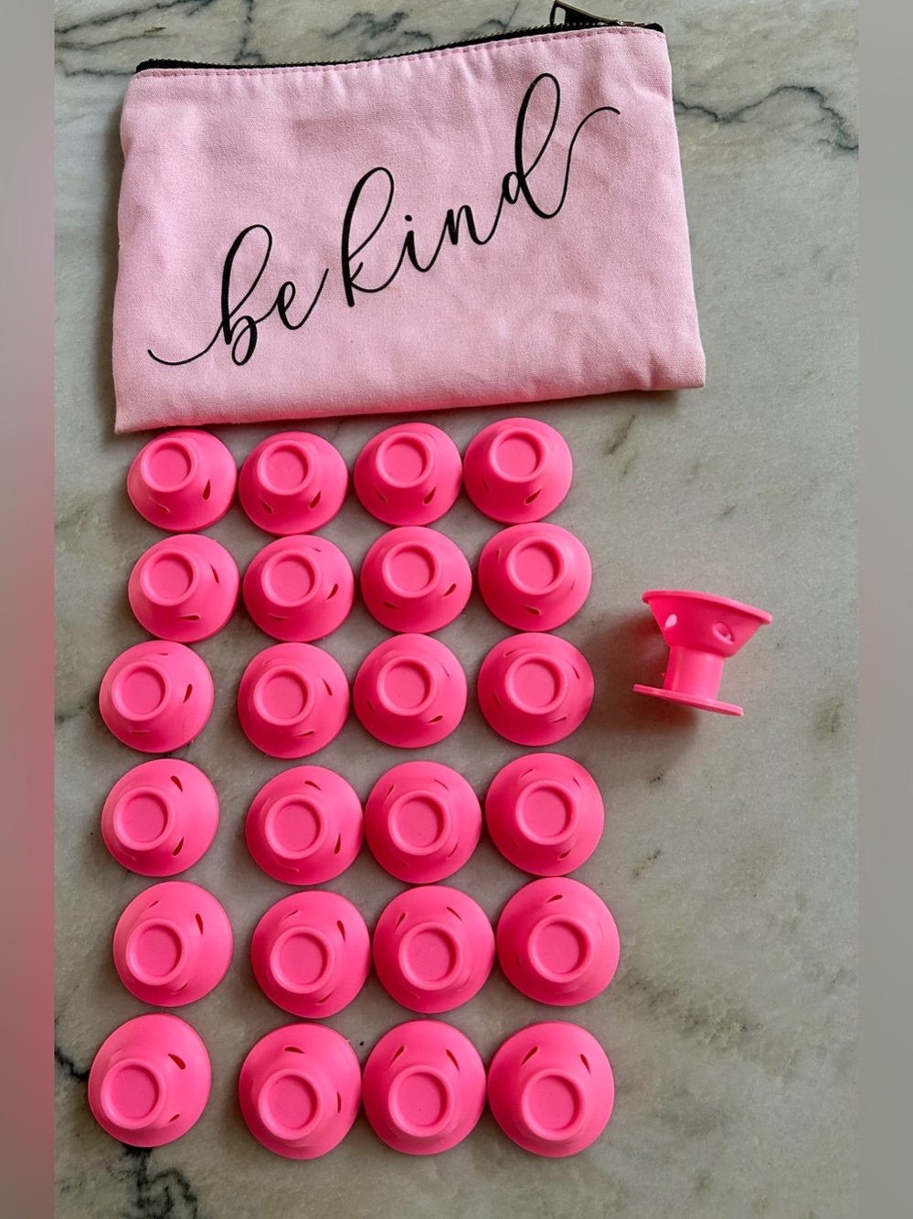 Be Kind Pink Silicone Cord Protectors with Storage Pouch